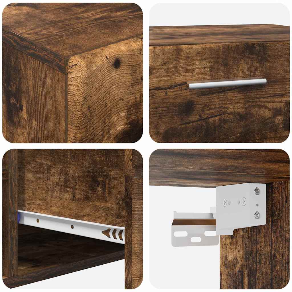 Tv-meubelset met lade FLORIN 3 pcs Gerookt eiken Bewerkt hout is nu te koop bij PeponiXL, paradijselijk wonen!