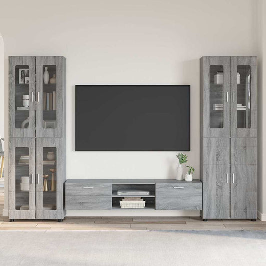 Tv-meubelset met lade FLORIN 3 pcs Grijs Sonoma Bewerkt hout is nu te koop bij PeponiXL, paradijselijk wonen!