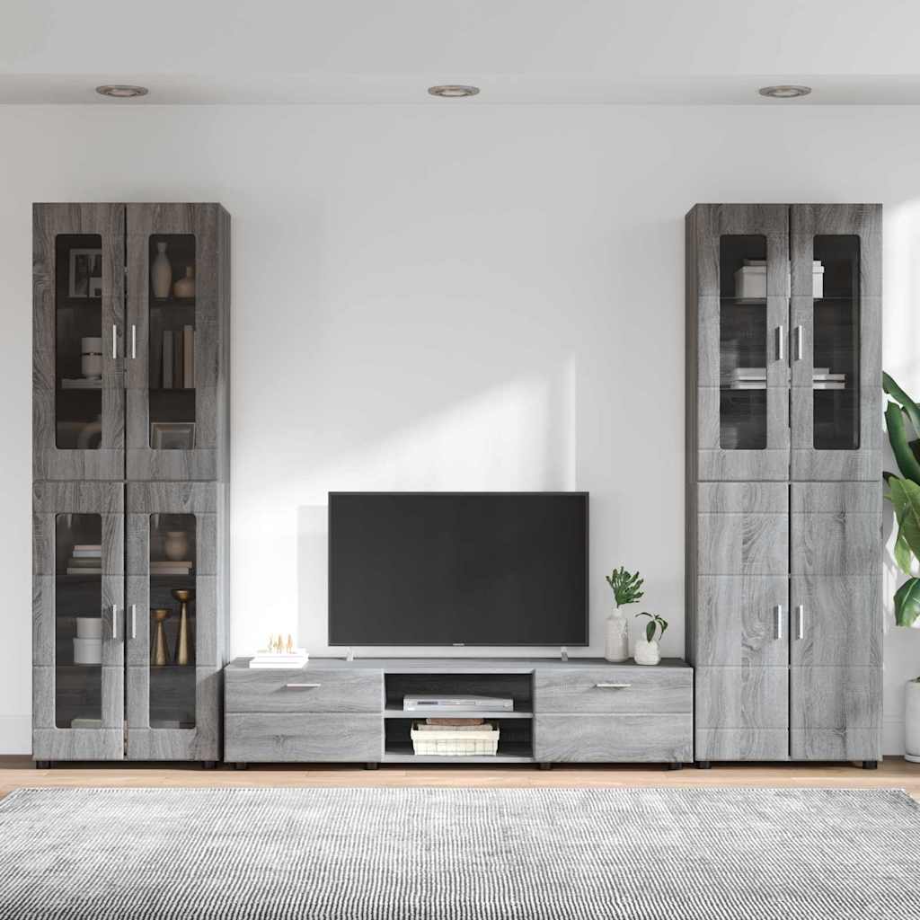 Tv-meubelset met lade FLORIN 3 pcs Grijs Sonoma Bewerkt hout is nu te koop bij PeponiXL, paradijselijk wonen!