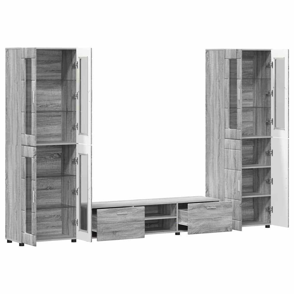 Tv-meubelset met lade FLORIN 3 pcs Grijs Sonoma Bewerkt hout is nu te koop bij PeponiXL, paradijselijk wonen!