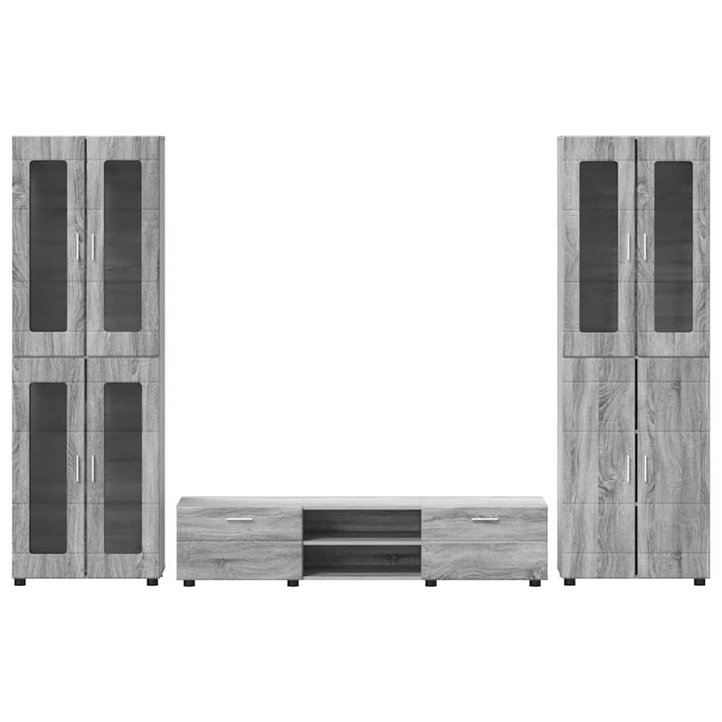 Tv-meubelset met lade FLORIN 3 pcs Grijs Sonoma Bewerkt hout is nu te koop bij PeponiXL, paradijselijk wonen!