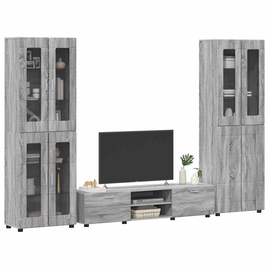Tv-meubelset met lade FLORIN 3 pcs Grijs Sonoma Bewerkt hout is nu te koop bij PeponiXL, paradijselijk wonen!