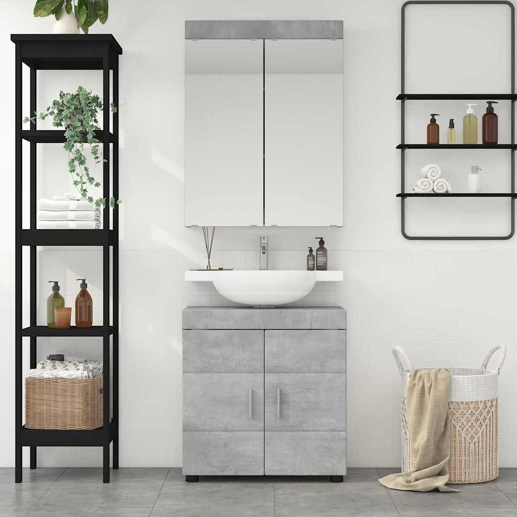 Badkamermeubelset TULUM 2 pcs Beton Grijs 60 x 34 x 63 cm is nu te koop bij PeponiXL, paradijselijk wonen!