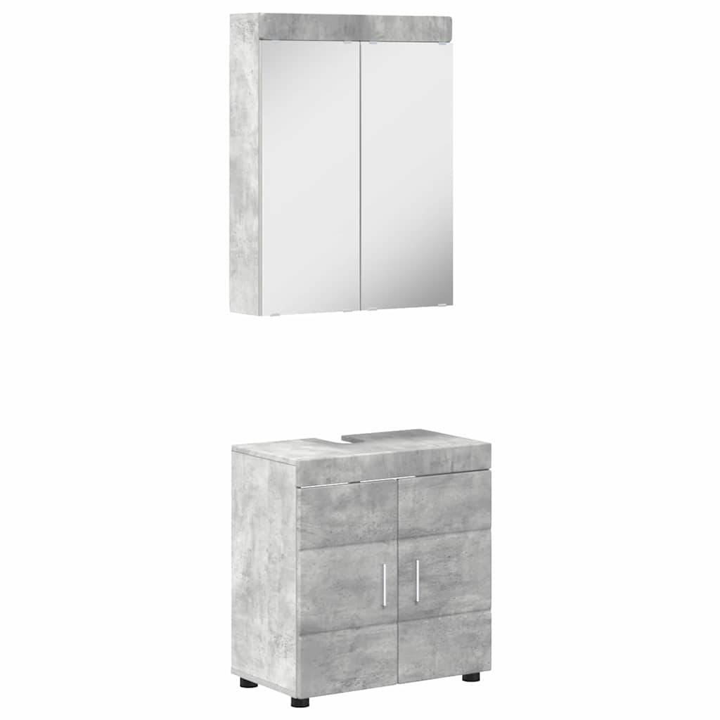 Badkamermeubelset TULUM 2 pcs Beton Grijs 60 x 34 x 63 cm is nu te koop bij PeponiXL, paradijselijk wonen!
