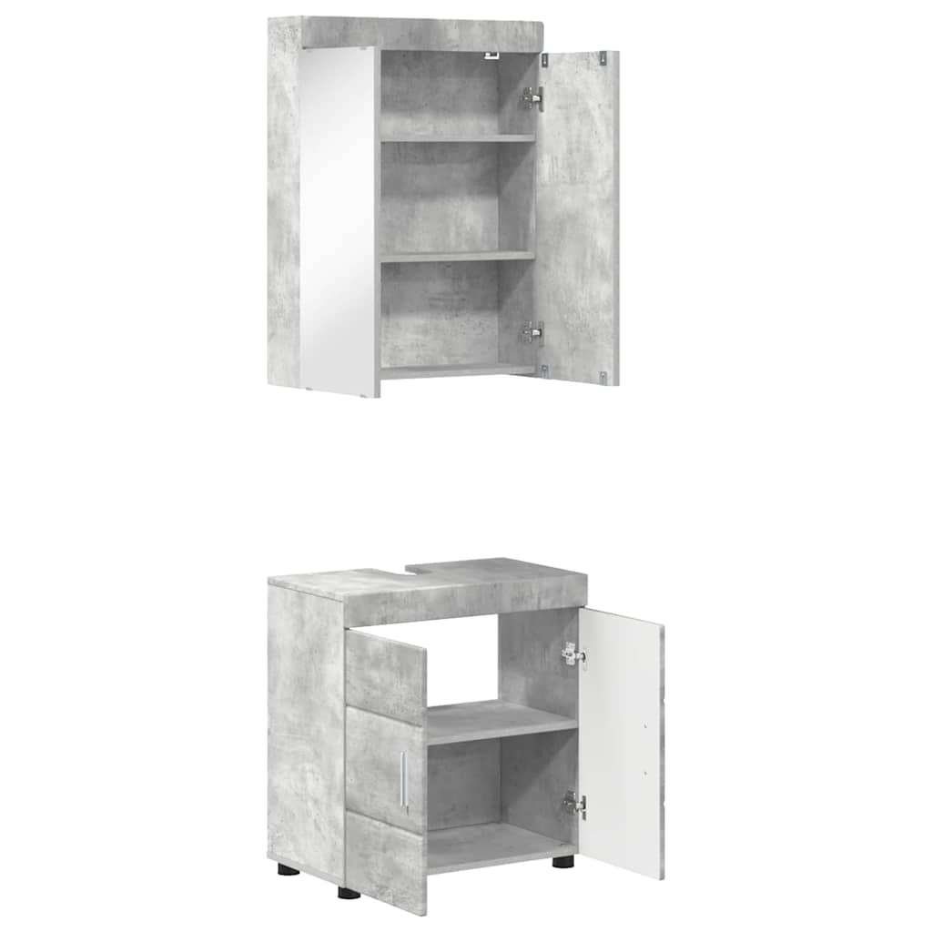 Badkamermeubelset TULUM 2 pcs Beton Grijs 60 x 34 x 63 cm is nu te koop bij PeponiXL, paradijselijk wonen!