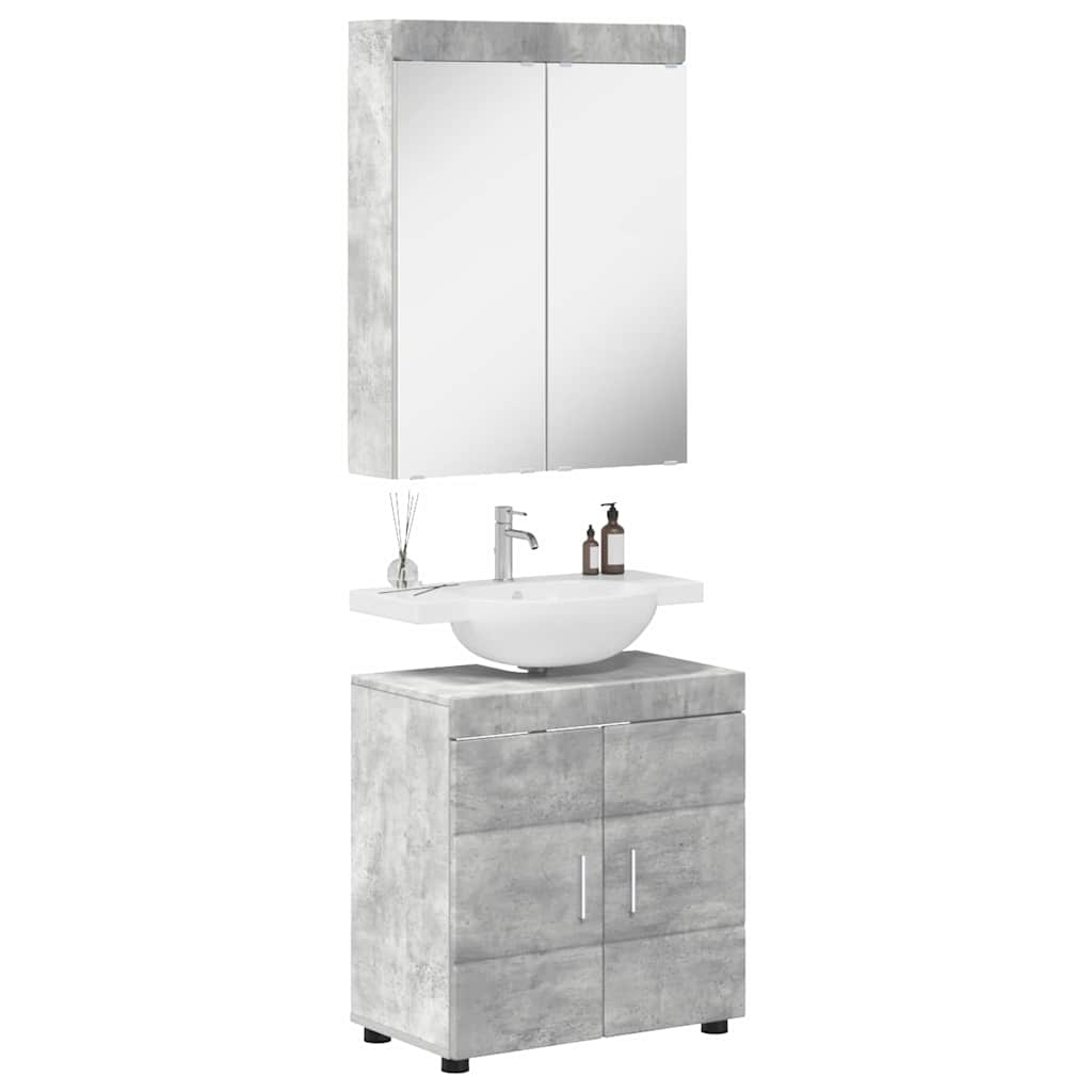 Badkamermeubelset TULUM 2 pcs Beton Grijs 60 x 34 x 63 cm is nu te koop bij PeponiXL, paradijselijk wonen!