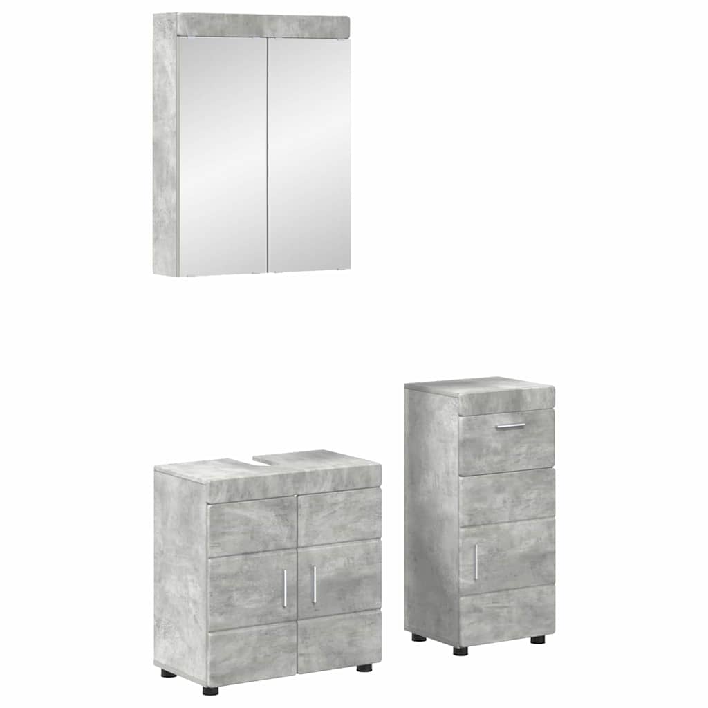 Badkamermeubelset TULUM 3 pcs Beton Grijs 60 x 34 x 63 cm is nu te koop bij PeponiXL, paradijselijk wonen!