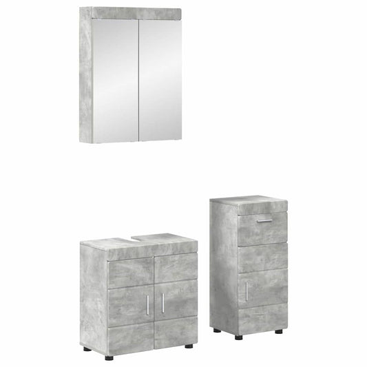 Badkamermeubelset TULUM 3 pcs Beton Grijs 60 x 34 x 63 cm is nu te koop bij PeponiXL, paradijselijk wonen!