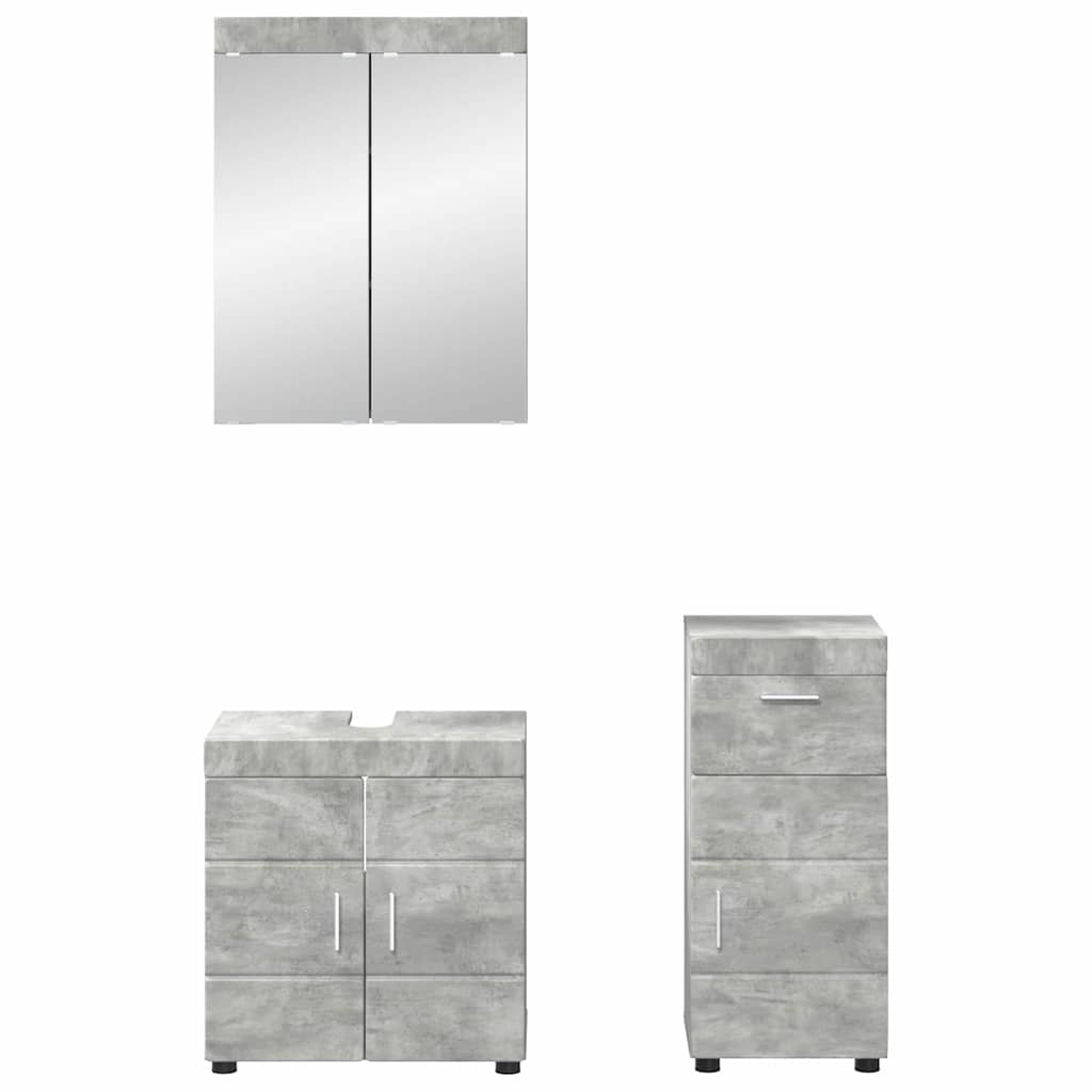 Badkamermeubelset TULUM 3 pcs Beton Grijs 60 x 34 x 63 cm is nu te koop bij PeponiXL, paradijselijk wonen!