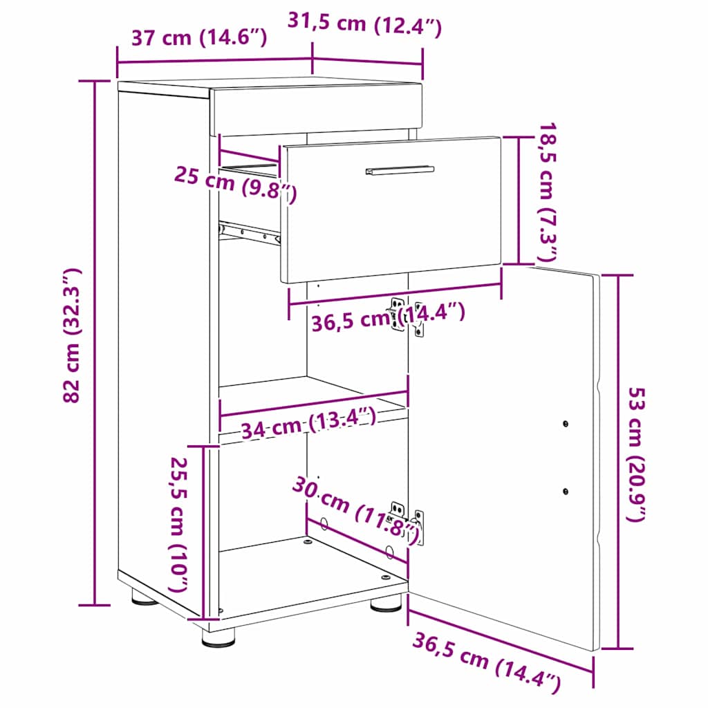 Badkamermeubelset TULUM 3 pcs Beton Grijs 60 x 34 x 63 cm is nu te koop bij PeponiXL, paradijselijk wonen!