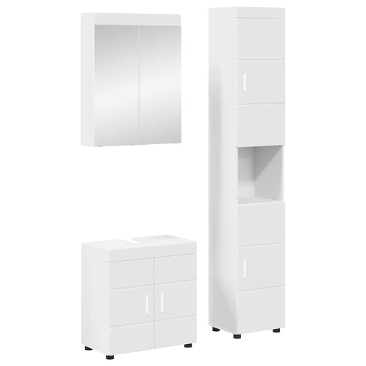 Badkamermeubelset TULUM 3 pcs Wit 60 x 34 x 63 cm Bewerkt hout is nu te koop bij PeponiXL, paradijselijk wonen!