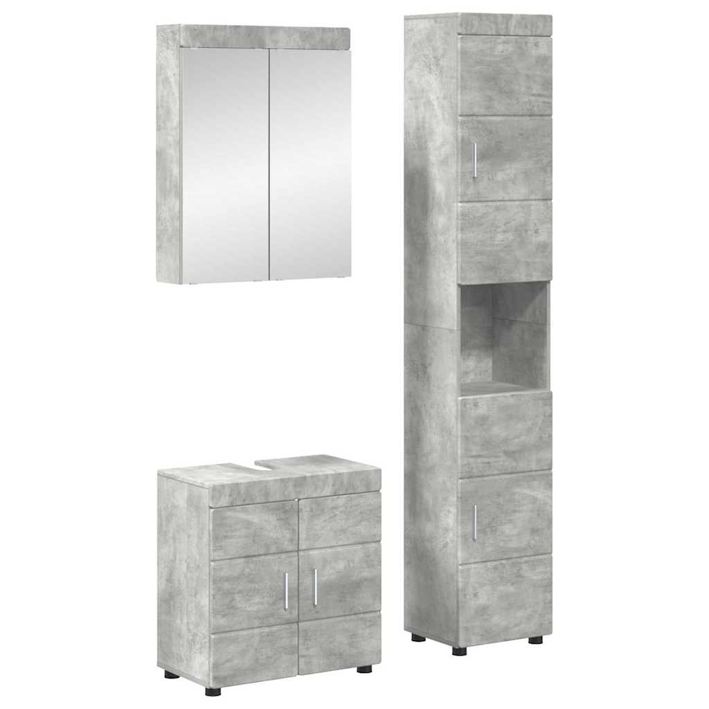 Badkamermeubelset TULUM 3 pcs Beton Grijs 60 x 34 x 63 cm is nu te koop bij PeponiXL, paradijselijk wonen!