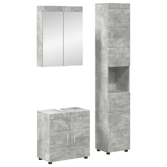 Badkamermeubelset TULUM 3 pcs Beton Grijs 60 x 34 x 63 cm is nu te koop bij PeponiXL, paradijselijk wonen!