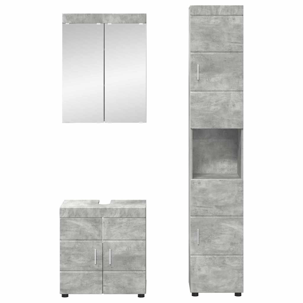 Badkamermeubelset TULUM 3 pcs Beton Grijs 60 x 34 x 63 cm is nu te koop bij PeponiXL, paradijselijk wonen!