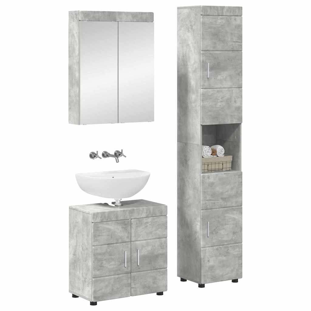 Badkamermeubelset TULUM 3 pcs Beton Grijs 60 x 34 x 63 cm is nu te koop bij PeponiXL, paradijselijk wonen!