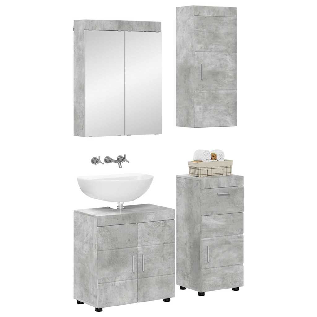 Badkamermeubelset TULUM 4 pcs Beton Grijs 60 x 34 x 63 cm is nu te koop bij PeponiXL, paradijselijk wonen!