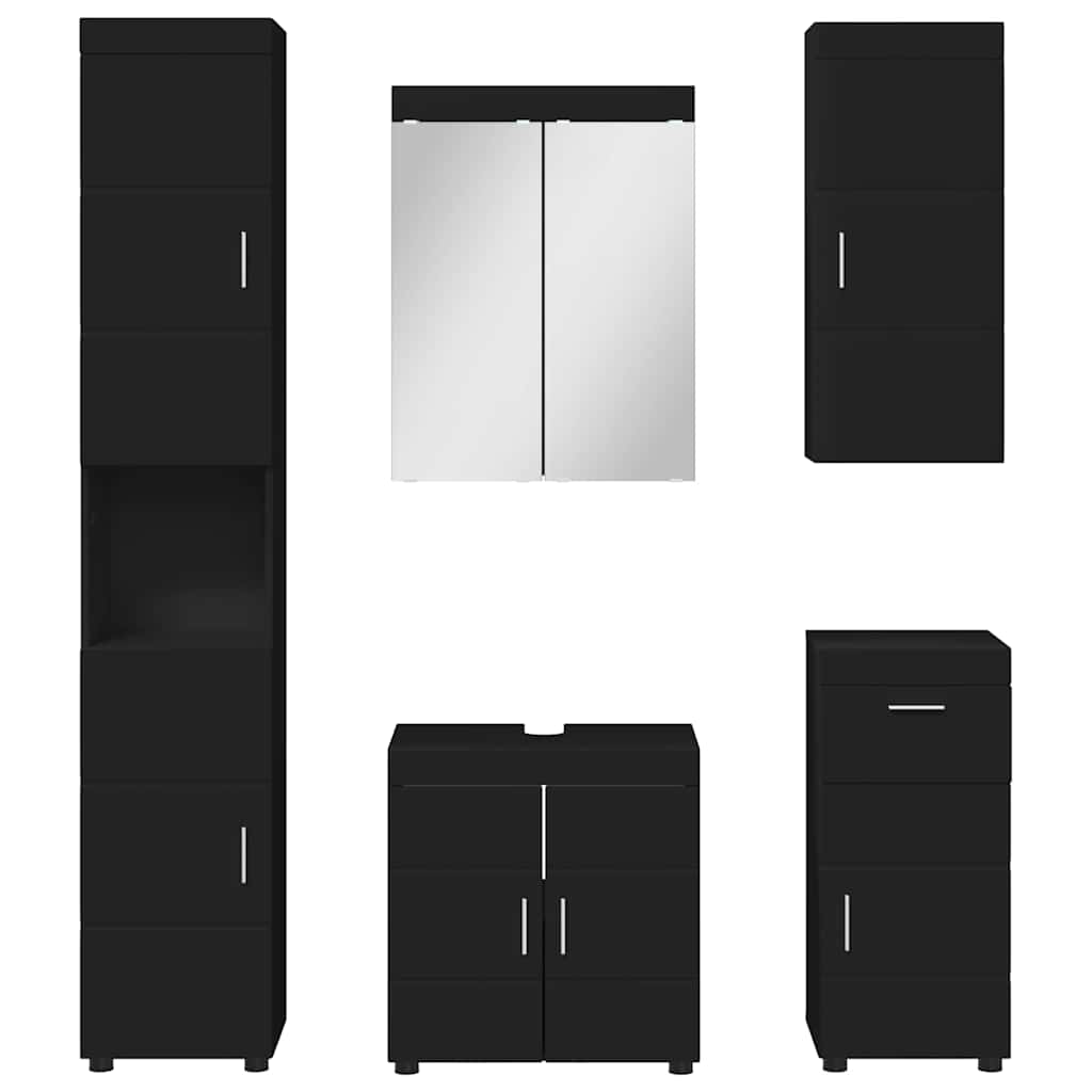 Badkamermeubelset TULUM 5 pcs Zwart 60 x 34 x 63 cm is nu te koop bij PeponiXL, paradijselijk wonen!