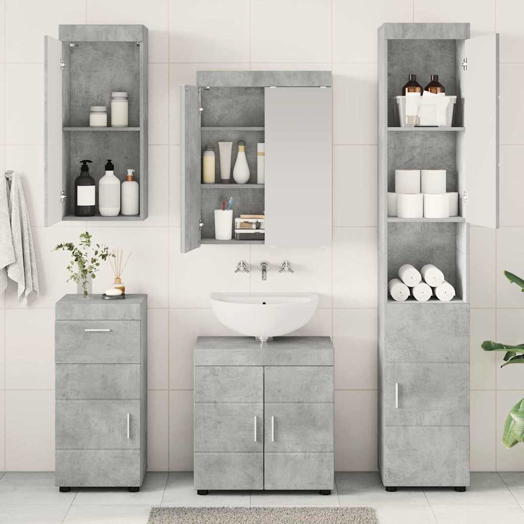 Badkamermeubelset TULUM 5 pcs Beton Grijs 60 x 34 x 63 cm is nu te koop bij PeponiXL, paradijselijk wonen!