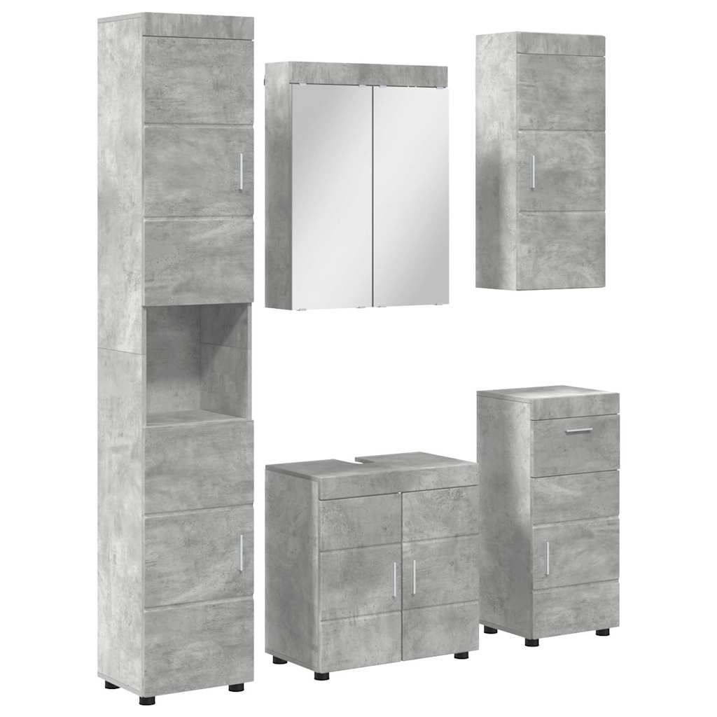 Badkamermeubelset TULUM 5 pcs Beton Grijs 60 x 34 x 63 cm is nu te koop bij PeponiXL, paradijselijk wonen!