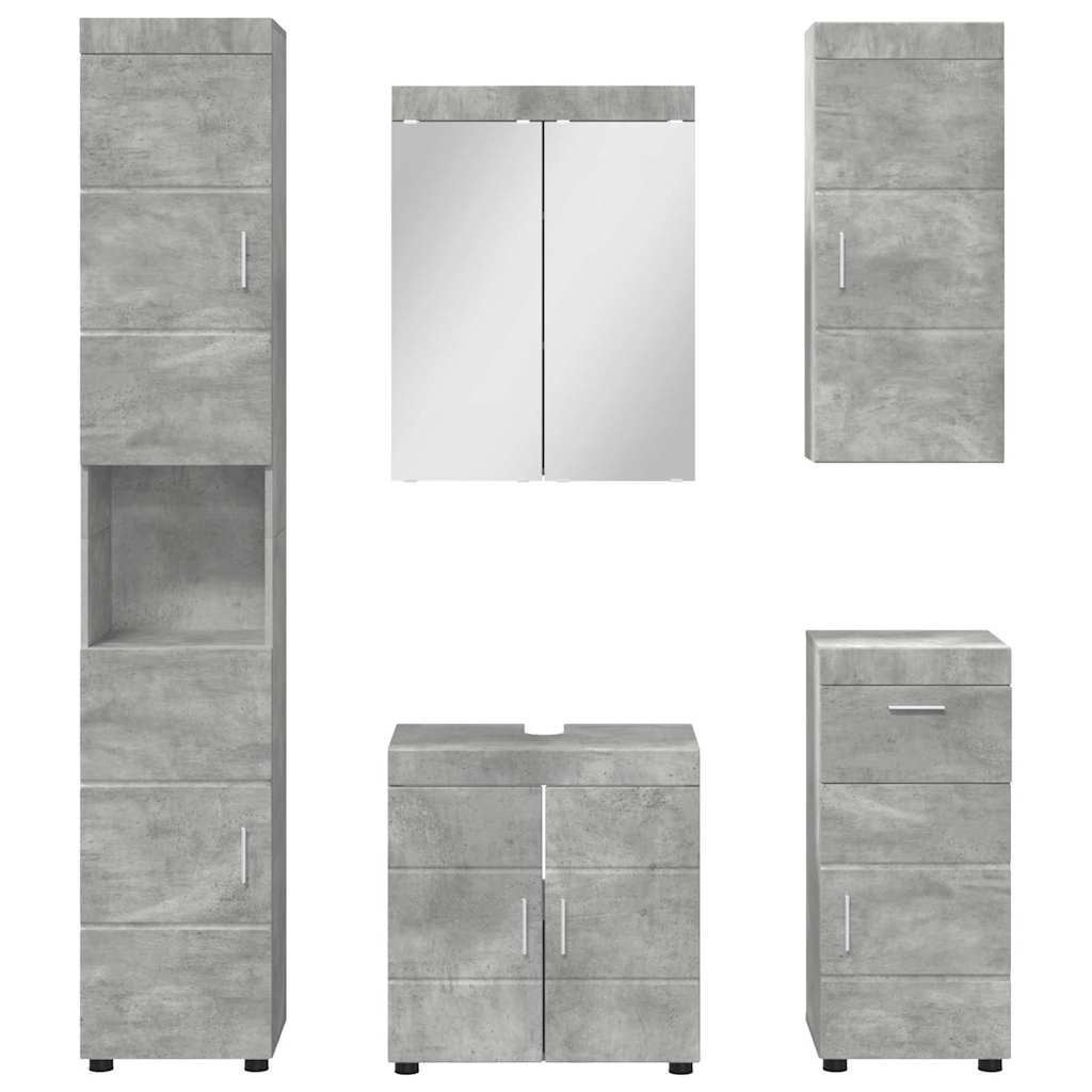 Badkamermeubelset TULUM 5 pcs Beton Grijs 60 x 34 x 63 cm is nu te koop bij PeponiXL, paradijselijk wonen!