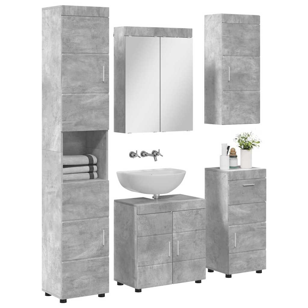Badkamermeubelset TULUM 5 pcs Beton Grijs 60 x 34 x 63 cm is nu te koop bij PeponiXL, paradijselijk wonen!