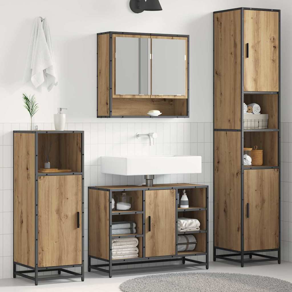 Badkamermeubelset met plank Artisan Eiken 35 x 37,5 x 188,5 cm is nu te koop bij PeponiXL, paradijselijk wonen!