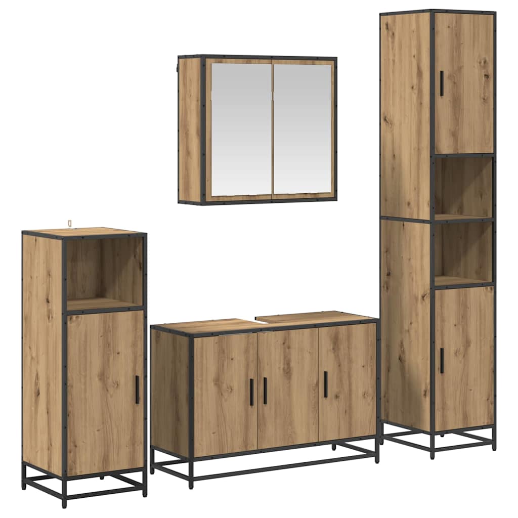Badkamermeubelset 4 st Artisan Eiken 90 x 33 x 60 cm is nu te koop bij PeponiXL, paradijselijk wonen!