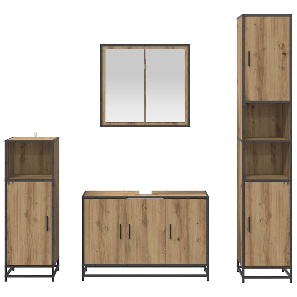 Badkamermeubelset 4 st Artisan Eiken 90 x 33 x 60 cm is nu te koop bij PeponiXL, paradijselijk wonen!