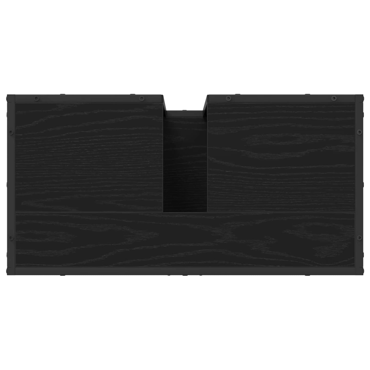 Badkamermeubelset met plank 2 pcs Zwart Eiken Bewerkt hout is nu te koop bij PeponiXL, paradijselijk wonen!