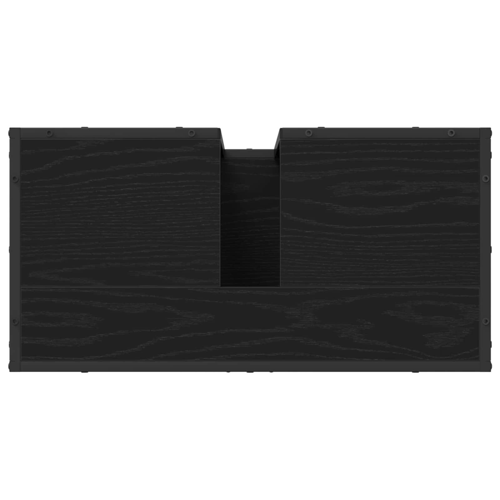 Badkamermeubelset met plank 2 pcs Zwart Eiken Bewerkt hout is nu te koop bij PeponiXL, paradijselijk wonen!