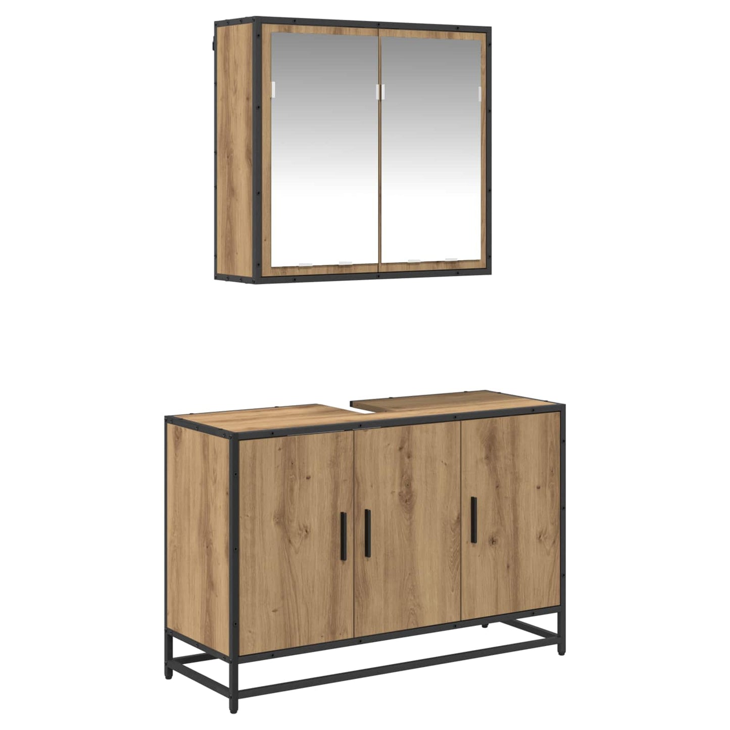 Badkamermeubelset 2 st Artisan Eiken 90 x 33 x 60 cm is nu te koop bij PeponiXL, paradijselijk wonen!