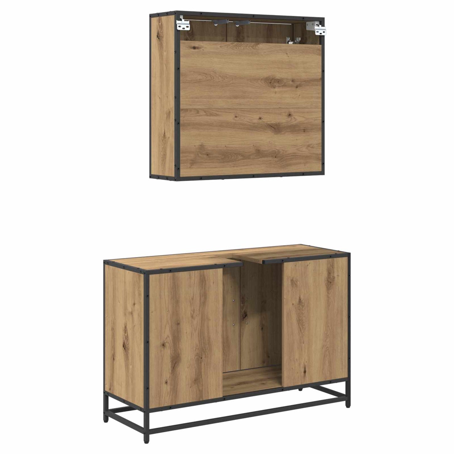 Badkamermeubelset 2 st Artisan Eiken 90 x 33 x 60 cm is nu te koop bij PeponiXL, paradijselijk wonen!
