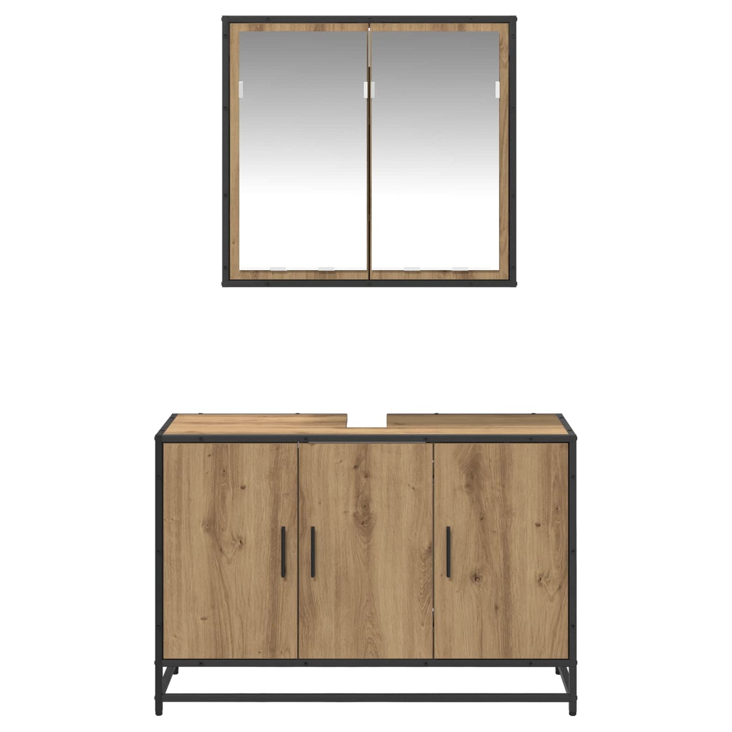 Badkamermeubelset 2 st Artisan Eiken 90 x 33 x 60 cm is nu te koop bij PeponiXL, paradijselijk wonen!