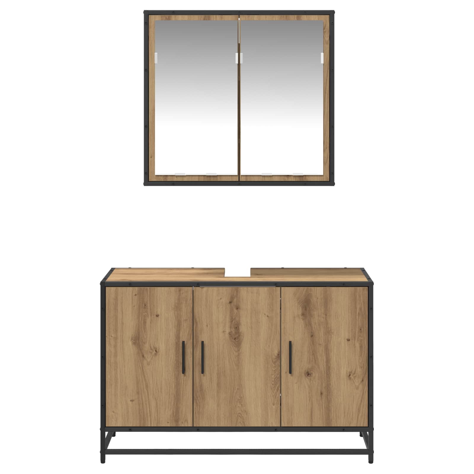 Badkamermeubelset 2 st Artisan Eiken 90 x 33 x 60 cm is nu te koop bij PeponiXL, paradijselijk wonen!