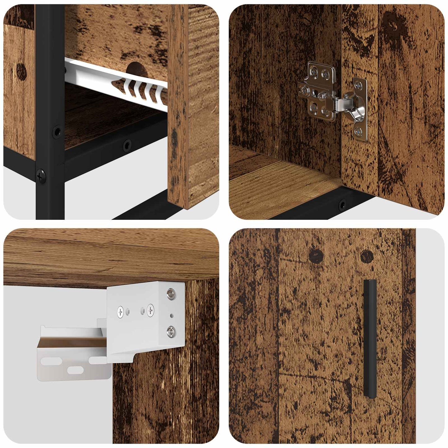 Badkamermeubelset met lade 3 pcs Oud Hout Bewerkt hout is nu te koop bij PeponiXL, paradijselijk wonen!