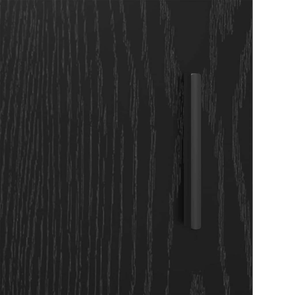 Badkamermeubelset met plank 3 pcs Zwart Eiken Bewerkt hout is nu te koop bij PeponiXL, paradijselijk wonen!