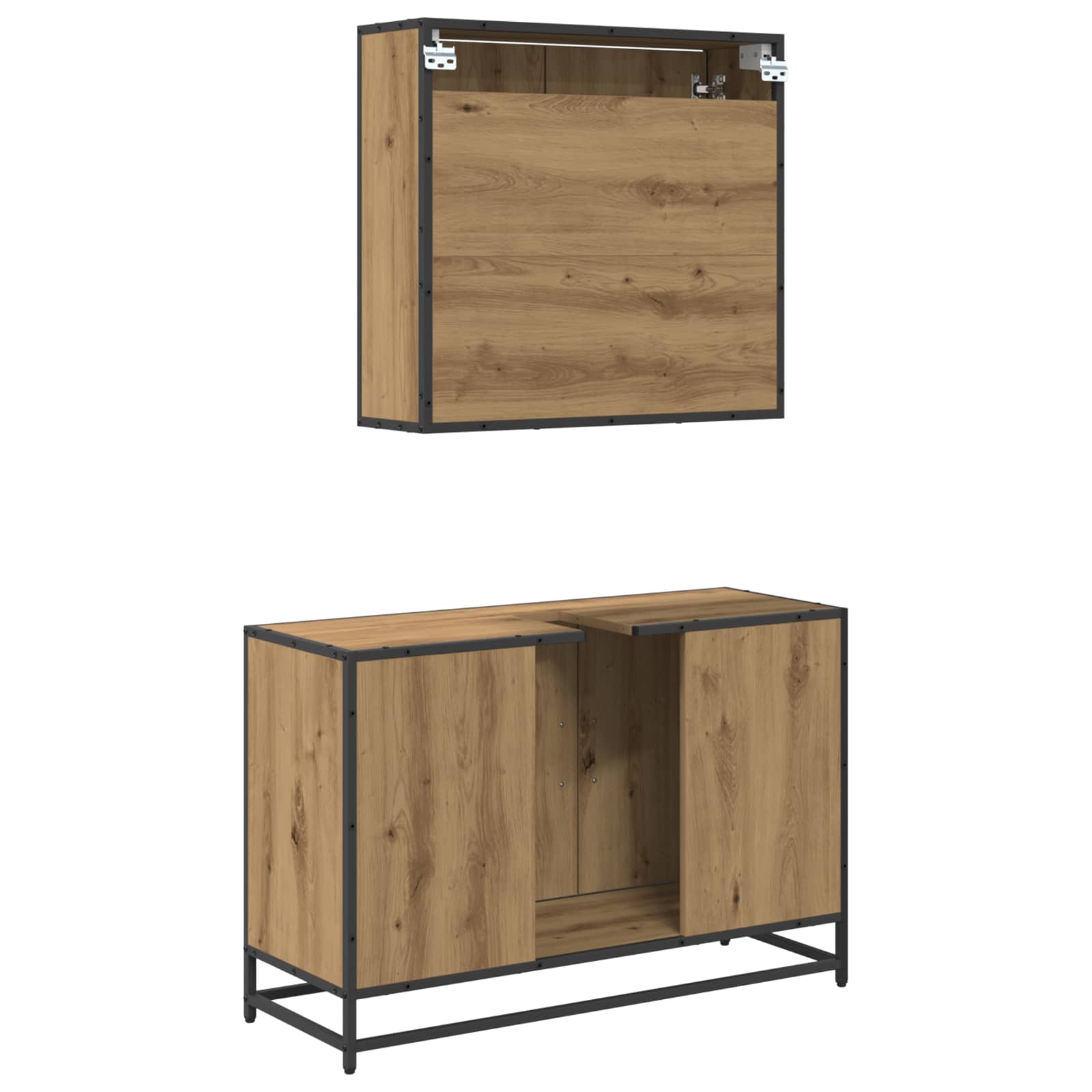 Badkamermeubelset 2 st Artisan Eiken 90 x 33 x 60 cm is nu te koop bij PeponiXL, paradijselijk wonen!