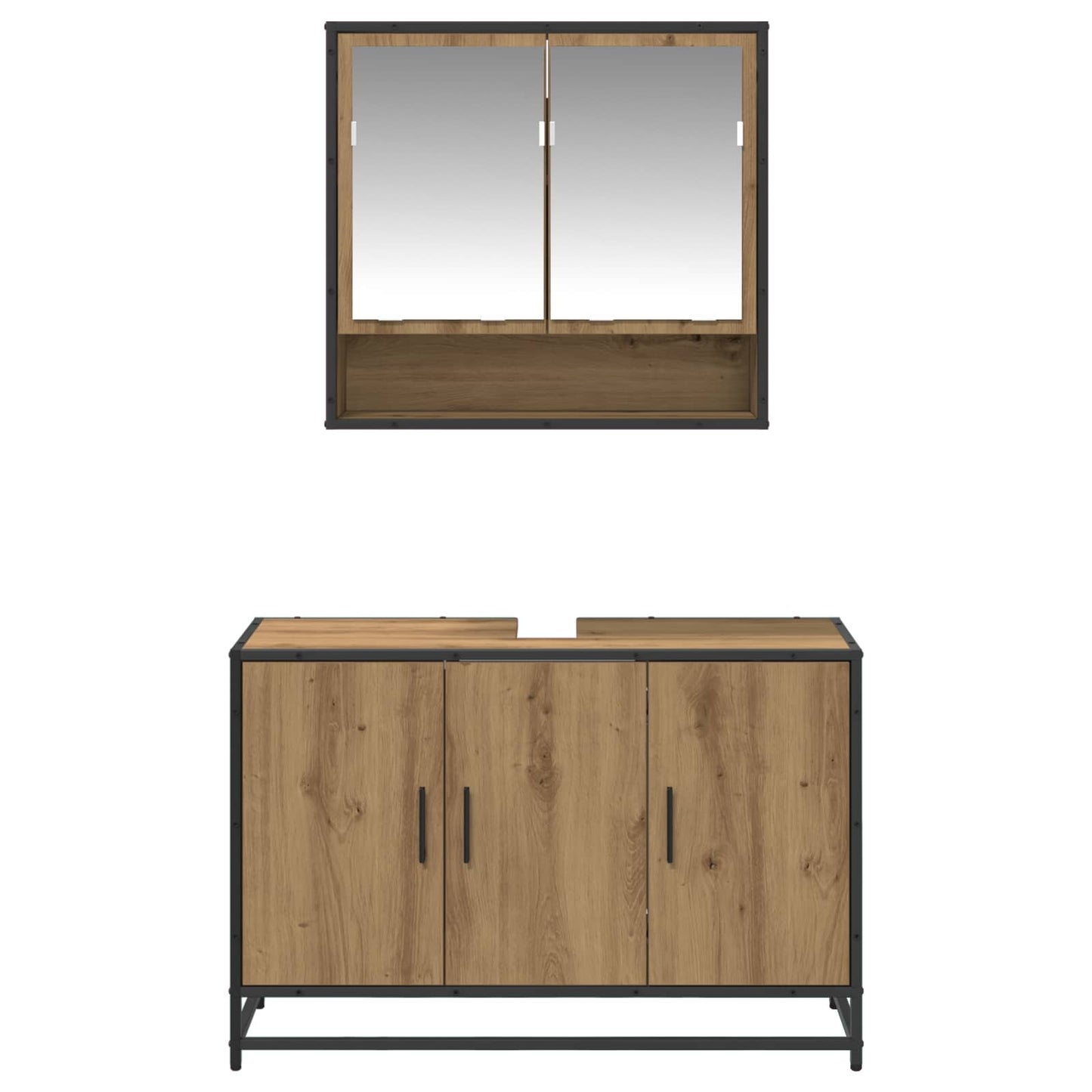 Badkamermeubelset 2 st Artisan Eiken 90 x 33 x 60 cm is nu te koop bij PeponiXL, paradijselijk wonen!