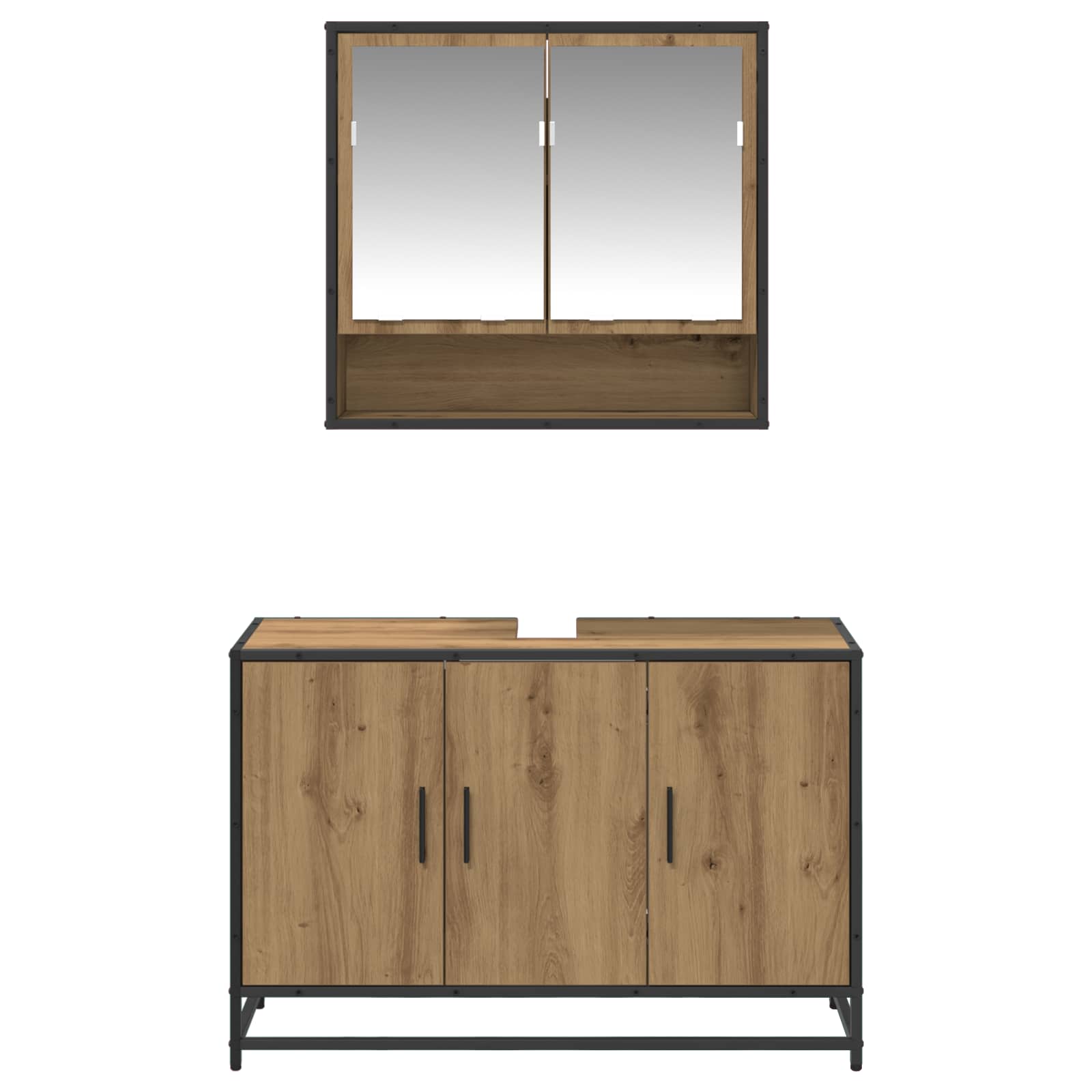 Badkamermeubelset 2 st Artisan Eiken 90 x 33 x 60 cm is nu te koop bij PeponiXL, paradijselijk wonen!