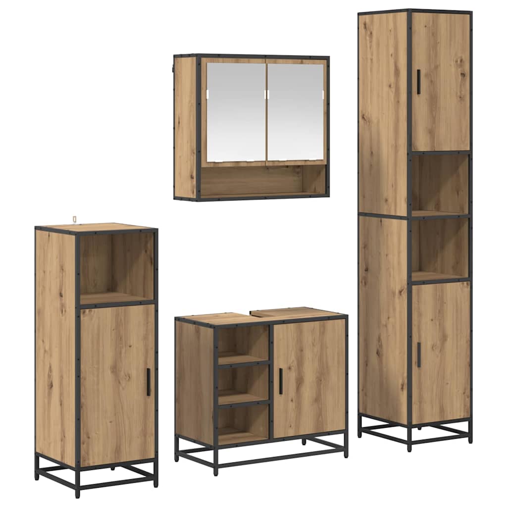 Badkamermeubelset 4 st Artisan Eiken 35 x 37,5 x 188,5 cm is nu te koop bij PeponiXL, paradijselijk wonen!