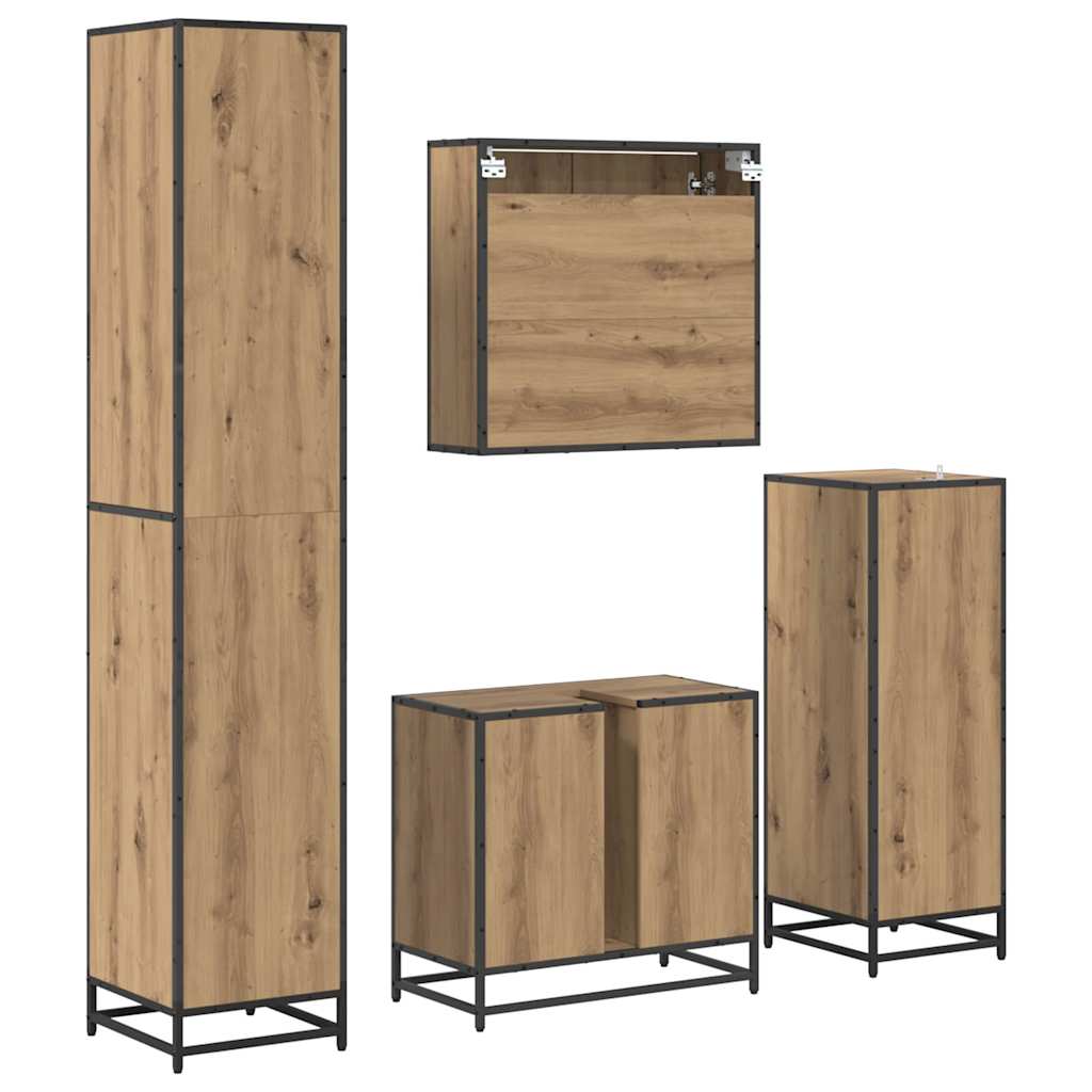 Badkamermeubelset 4 st Artisan Eiken 35 x 37,5 x 188,5 cm is nu te koop bij PeponiXL, paradijselijk wonen!