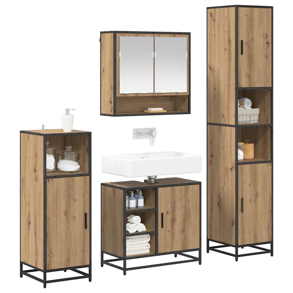 Badkamermeubelset 4 st Artisan Eiken 35 x 37,5 x 188,5 cm is nu te koop bij PeponiXL, paradijselijk wonen!