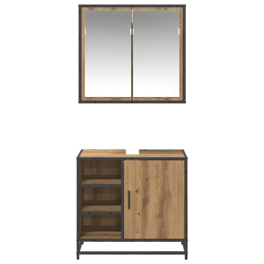 Badkamermeubelset 2 st Artisan Eiken 65 x 33 x 60 cm is nu te koop bij PeponiXL, paradijselijk wonen!