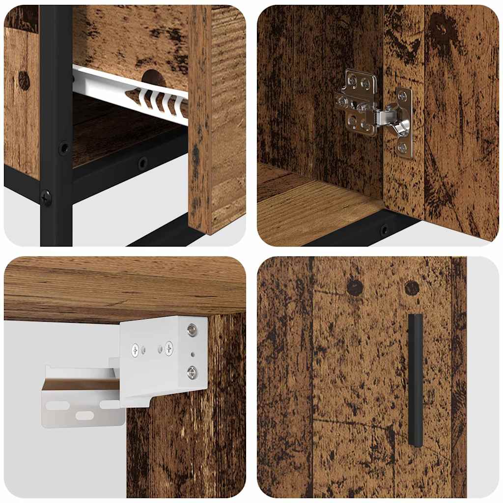 Badkamermeubelset met lade 3 pcs Oud Hout Bewerkt hout is nu te koop bij PeponiXL, paradijselijk wonen!