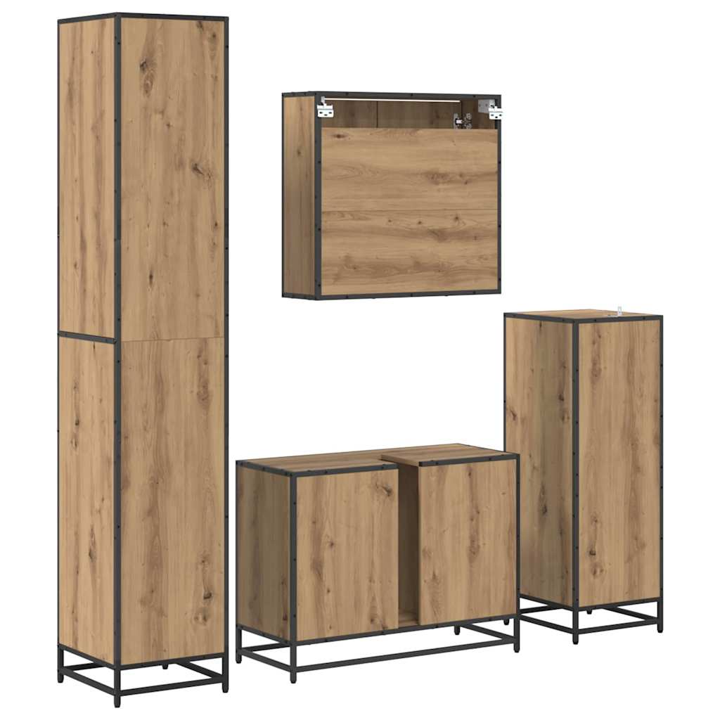 Badkamermeubelset 4 st Artisan Eiken 35 x 37,5 x 188,5 cm is nu te koop bij PeponiXL, paradijselijk wonen!