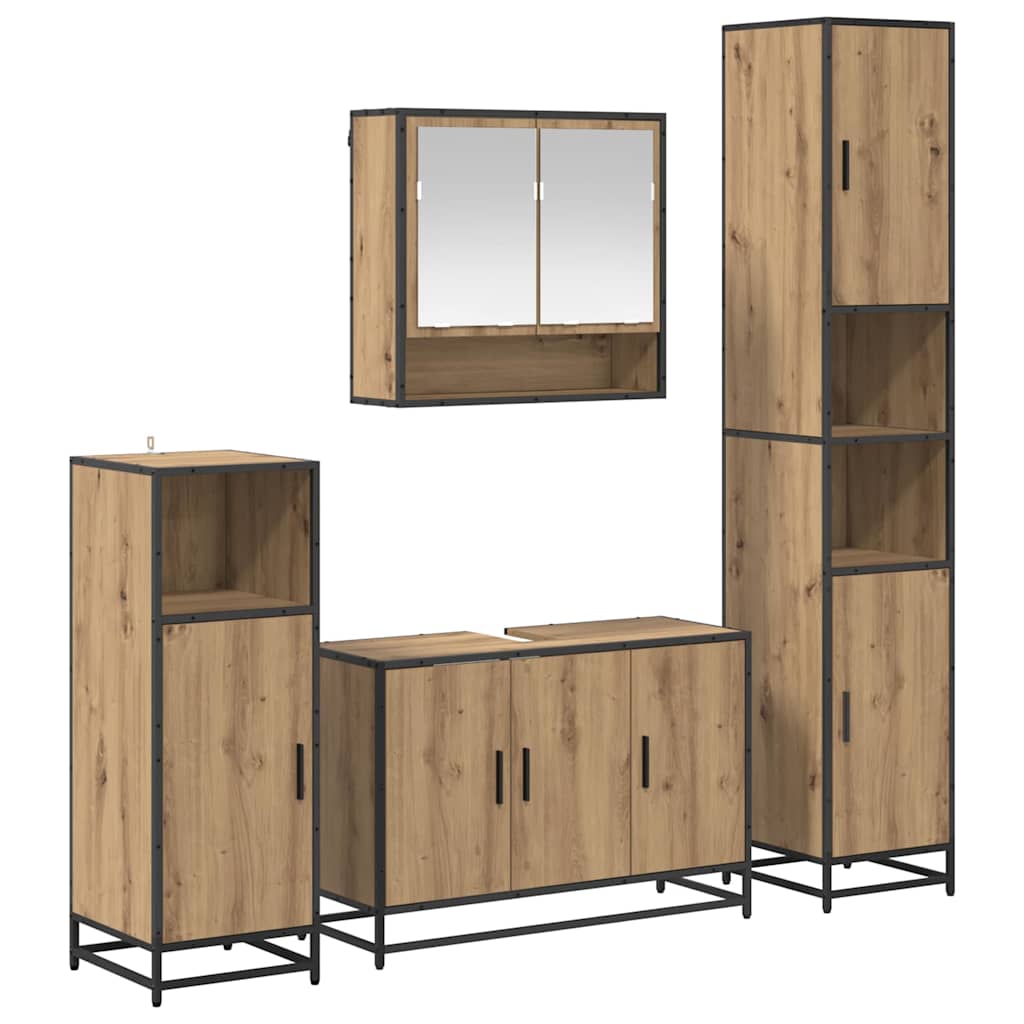 Badkamermeubelset 4 st Artisan Eiken 35 x 37,5 x 188,5 cm is nu te koop bij PeponiXL, paradijselijk wonen!