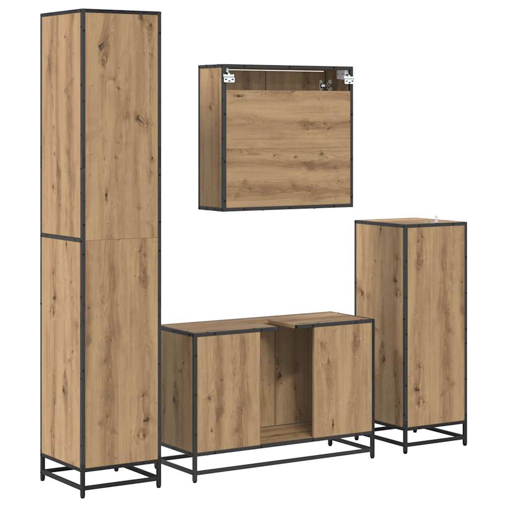 Badkamermeubelset 4 st Artisan Eiken 35 x 37,5 x 188,5 cm is nu te koop bij PeponiXL, paradijselijk wonen!