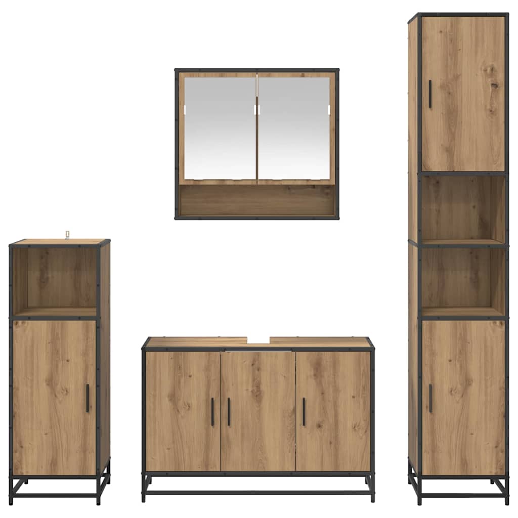 Badkamermeubelset 4 st Artisan Eiken 35 x 37,5 x 188,5 cm is nu te koop bij PeponiXL, paradijselijk wonen!