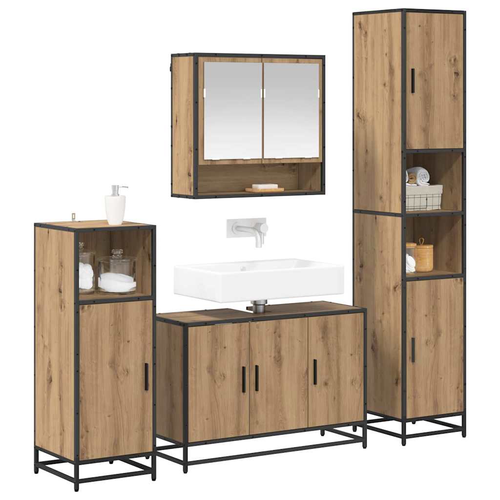 Badkamermeubelset 4 st Artisan Eiken 35 x 37,5 x 188,5 cm is nu te koop bij PeponiXL, paradijselijk wonen!
