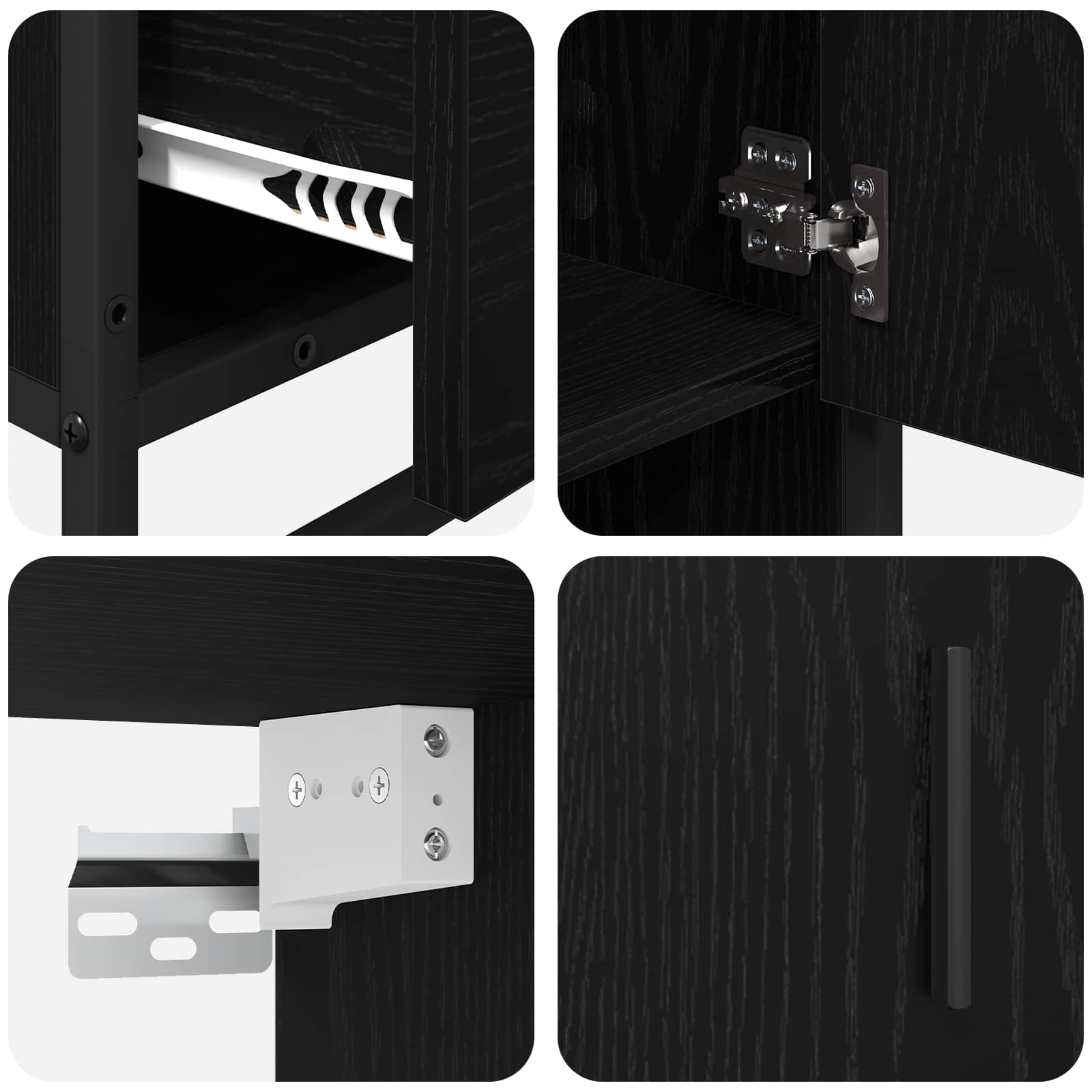 Badkamermeubelset met lade 3 pcs Zwart Eiken Bewerkt hout is nu te koop bij PeponiXL, paradijselijk wonen!